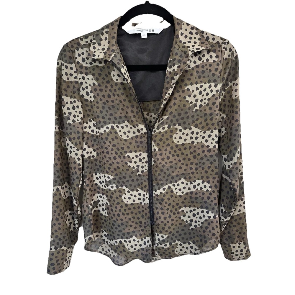 SALE - 3/$25 Carine Roitfeld X Uniqlo Camo Animal Zip Women's Blouse‎ Size XS